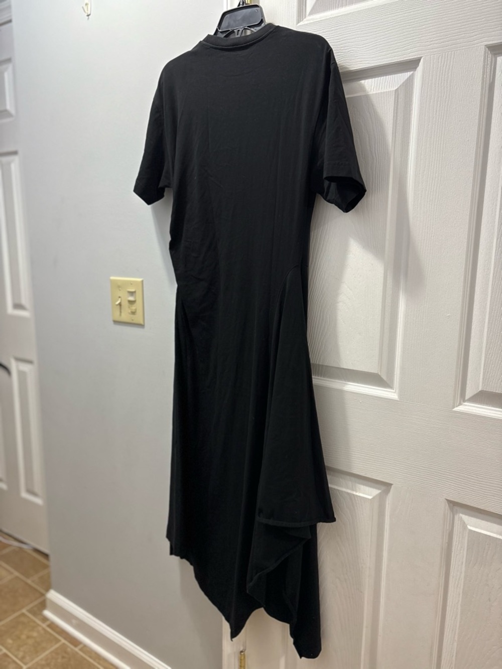 COS Black Asymmetrical Tee Maxi Dress Size Medium - Picture 3 of 5